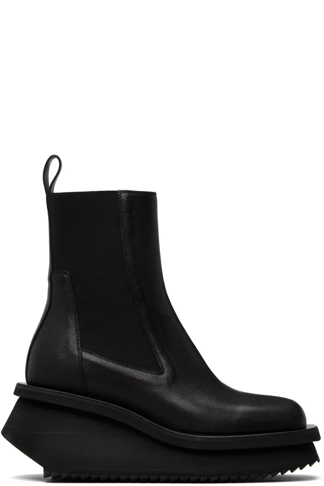 Rick Owens Black Temple Low Factory Beatle Chelsea Boots, image 1 of 1 from SSENSE