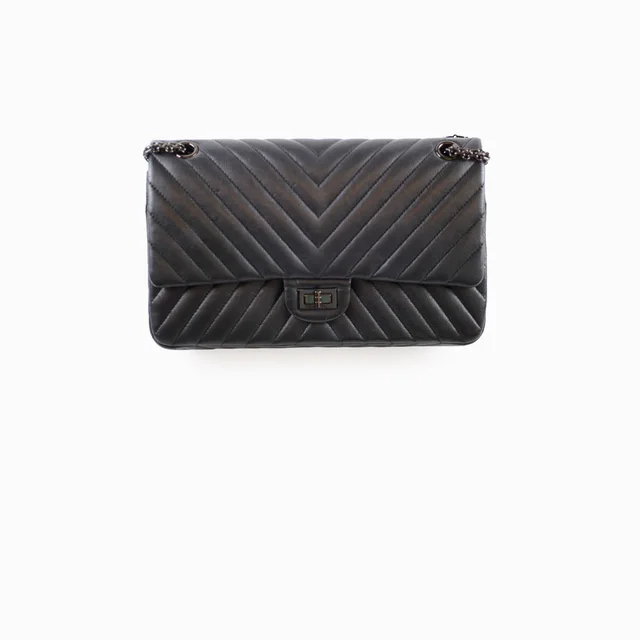 Chanel Reissue 226 Black BHW 24 Series in Black Leather from The Purse Affair