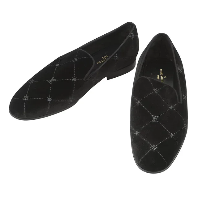 Louis Vuitton Opera shoes Black Velour Size 5 1/2 in Black from GALLERY RARE