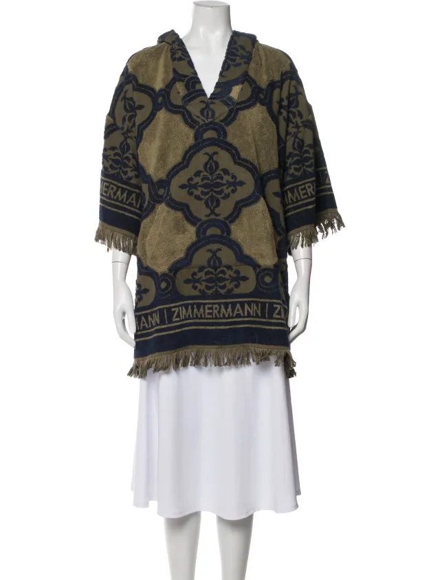 Zimmermann Printed V-Neck Tunic in green from The RealReal