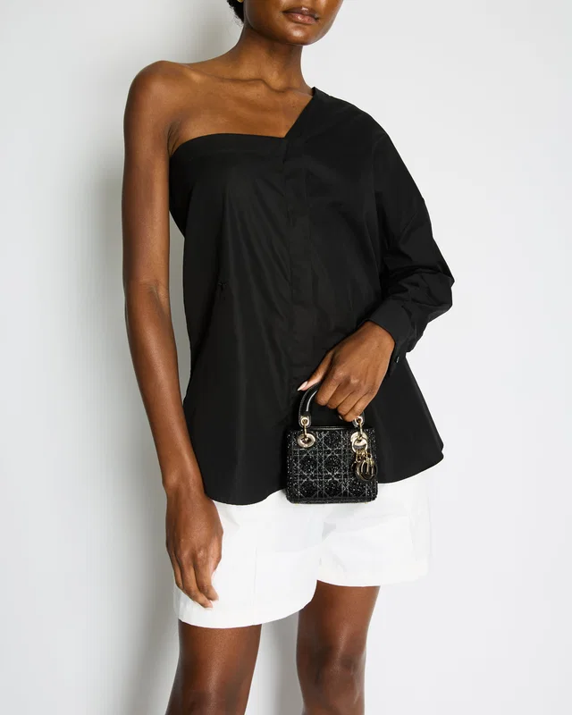 Dior Black Cotton One Sleeve Top FR 38 (UK 10) in Black from Sellier