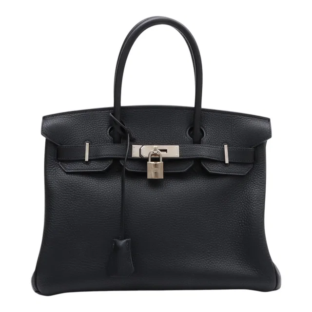 Hermès 1999 Birkin 30 Black in Black Clemence leather from VINTAGE QOO TOKYO