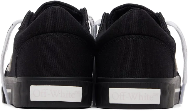 Off-White Black Low Vulcanized Sneakers, photo 2 of 10 from SSENSE