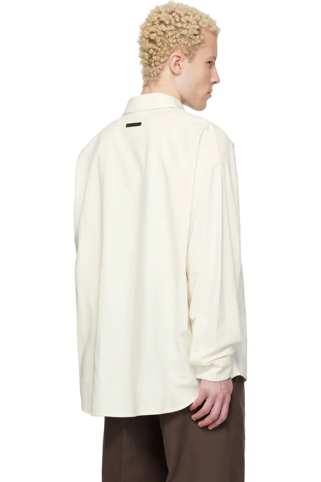 Fear of God ESSENTIALS Off-White Signature Button Up Shirt, photo 3 of 4 from SSENSE