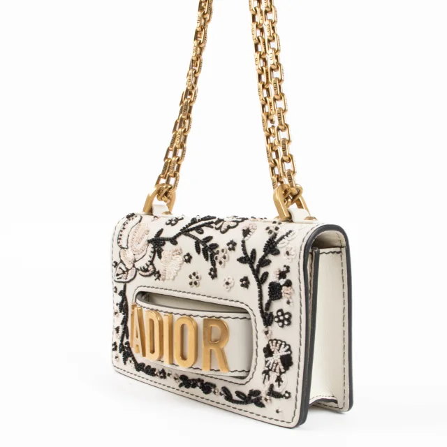 Dior Cream Embroidered Mini J'Adior Bag in White from Labellov, photo 3 of 6