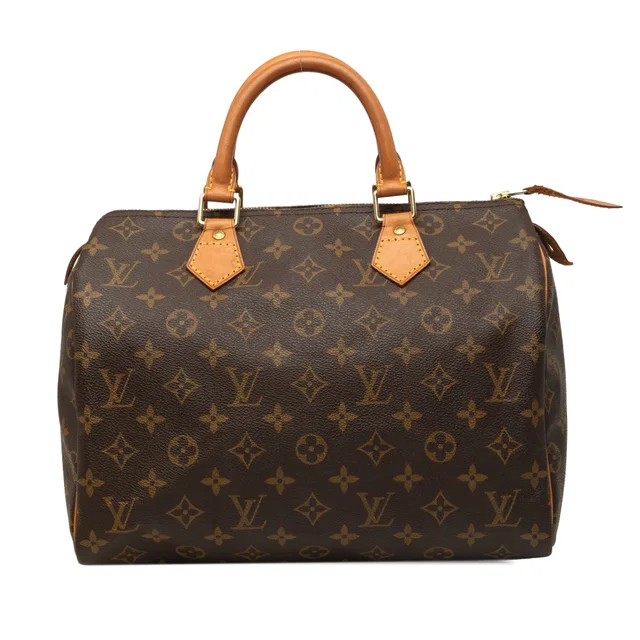 Brown Louis Vuitton Monogram Speedy 30 Boston Bag in Brown Coated canvas from Designer Revival