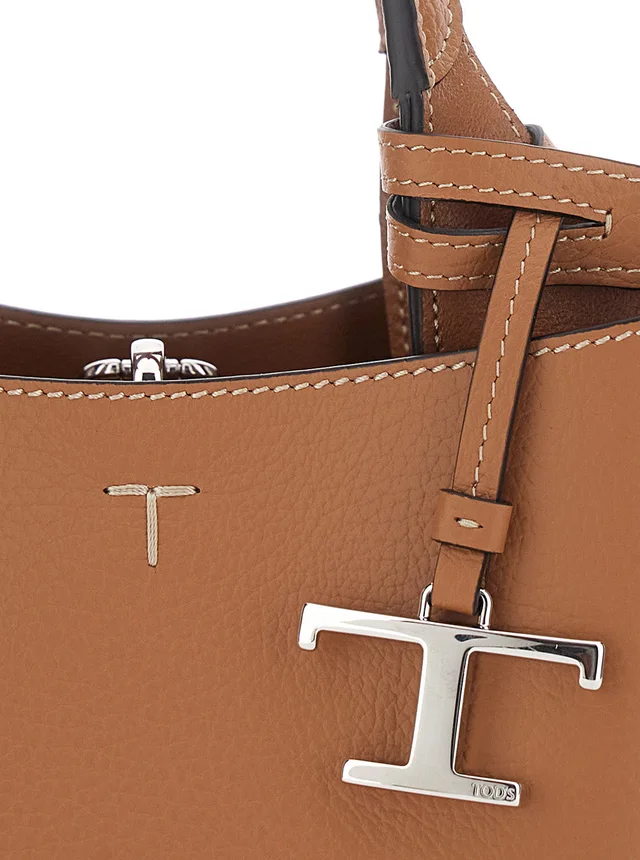 Tod's Grained Calfskin Leather Top Handle Bag — Brown in Brown Caviar leather from HEWI, photo 2 of 2