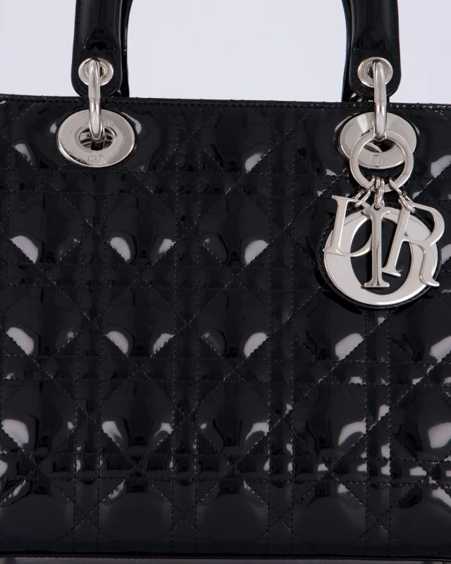 Black Patent Medium Lady Dior Bag in Black Patent leather from Sellier, photo 13 of 18