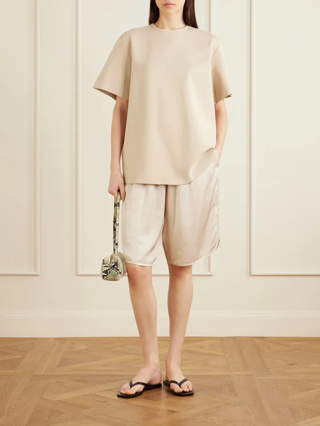 THE FRANKIE SHOP Leni ribbed-knit T-shirt in Beige, photo 2 of 2 from NET-A-PORTER (Canada)