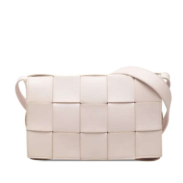 Pink Bottega Veneta Nappa Intrecciato Cassette Crossbody in Pink Nappa leather from Designer Revival