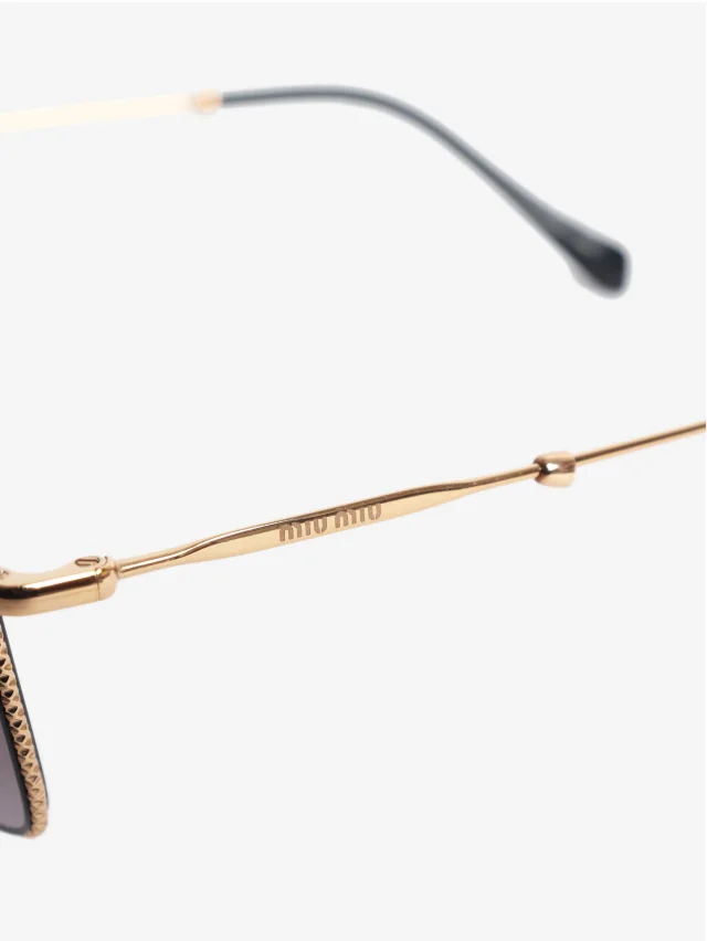 Miu Miu Black and gold square frame sunglasses in Black from Sign of the Times, photo 5 of 8