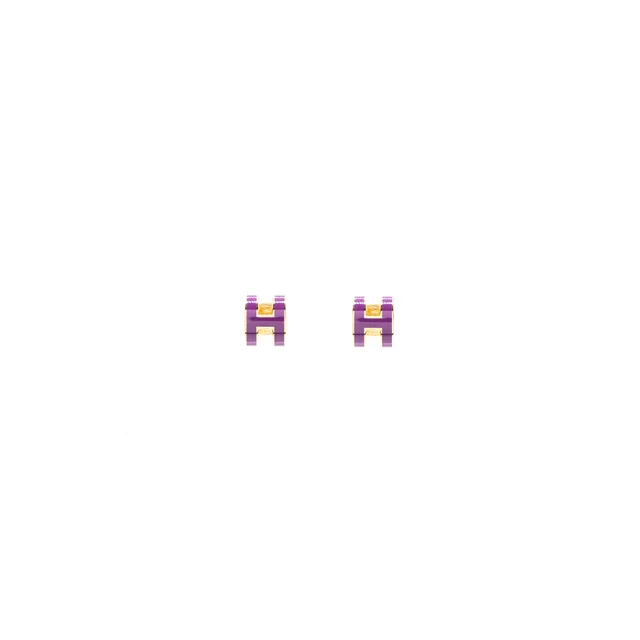 Hermès Mini Pop H Earrings Anemone GHW from EMIER