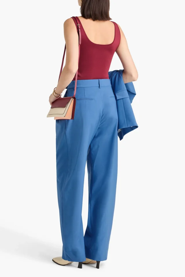 Esse Studios Homme Crepe Wide-Leg Pants in Azure, photo 3 of 4 from THE OUTNET