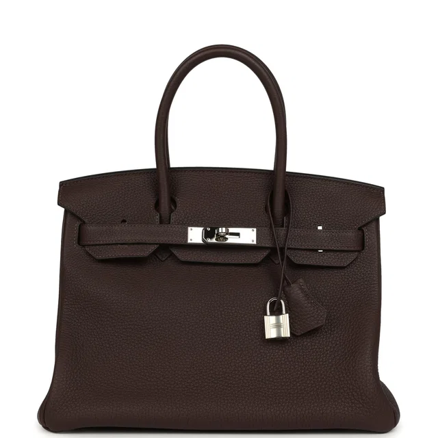 Hermès Birkin 30 Chocolate Togo Palladium Hardware in Brown Togo leather from Madison Avenue Couture