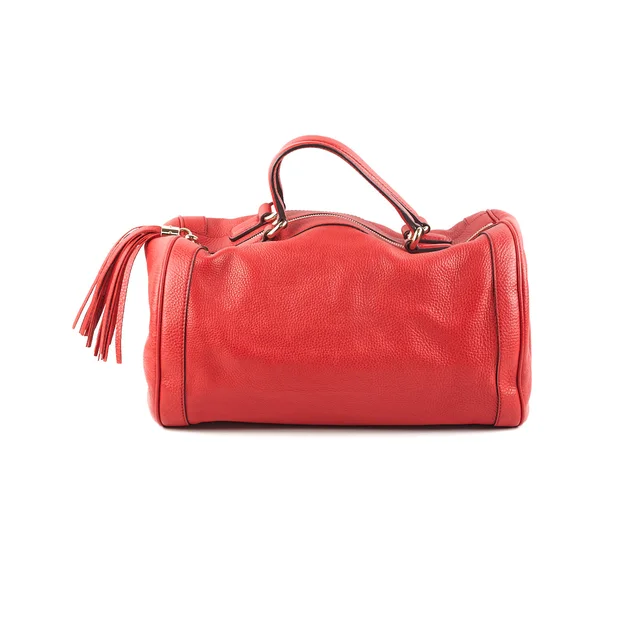 Gucci Soho Boston Red Top Handle Bag in Red Leather from The Purse Affair
