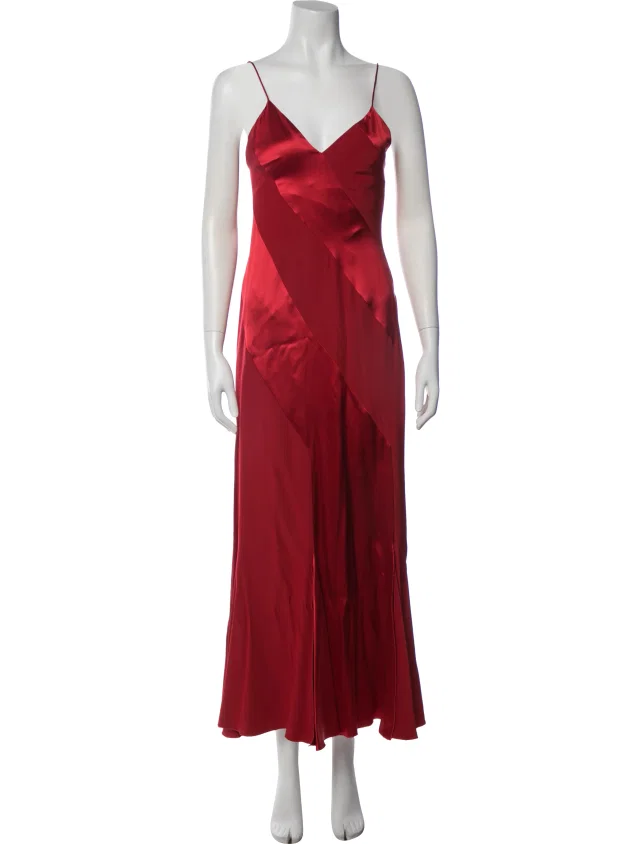 Valentino Garavani Vintage Long Dress in red Silk from The RealReal