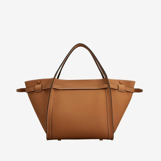 Tod's Logo-Detailed Calfskin Tote Bag — Brown in Brown Calfskin from HEWI