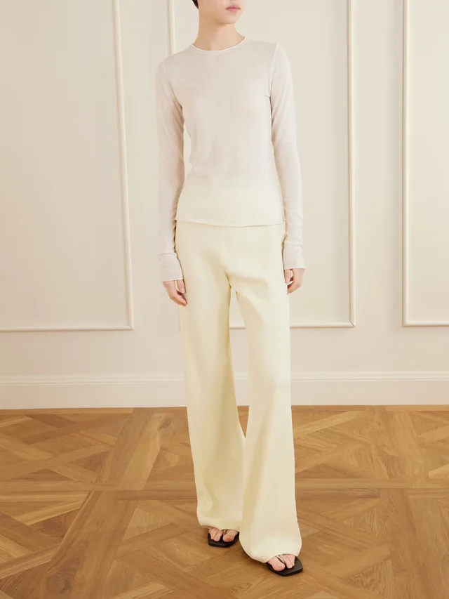 SKIMS Long Sleeve Cashmere Top - Egret in White, photo 2 of 2 from NET-A-PORTER (Canada)