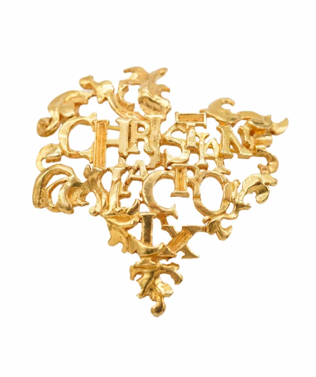 Christian Lacroix Gold Heart Brooch in Gold from Luxury Promise