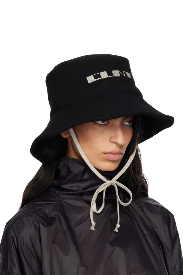 Rick Owens DRKSHDW Black Concordians Gilligan Bucket Hat, photo 2 of 3 from SSENSE
