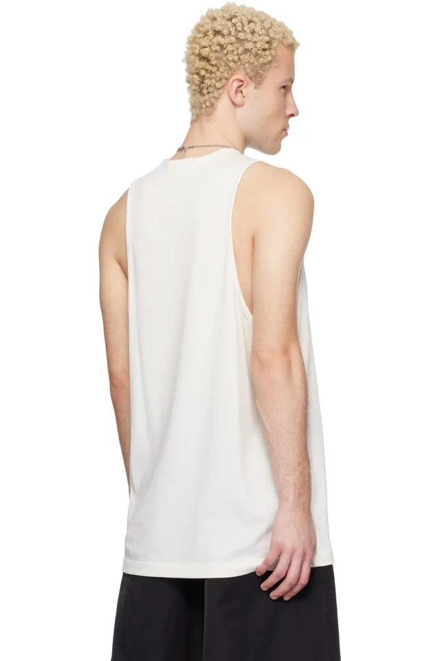 Fear of God ESSENTIALS Off-White Signature Essential Tank Top, photo 3 of 4 from SSENSE