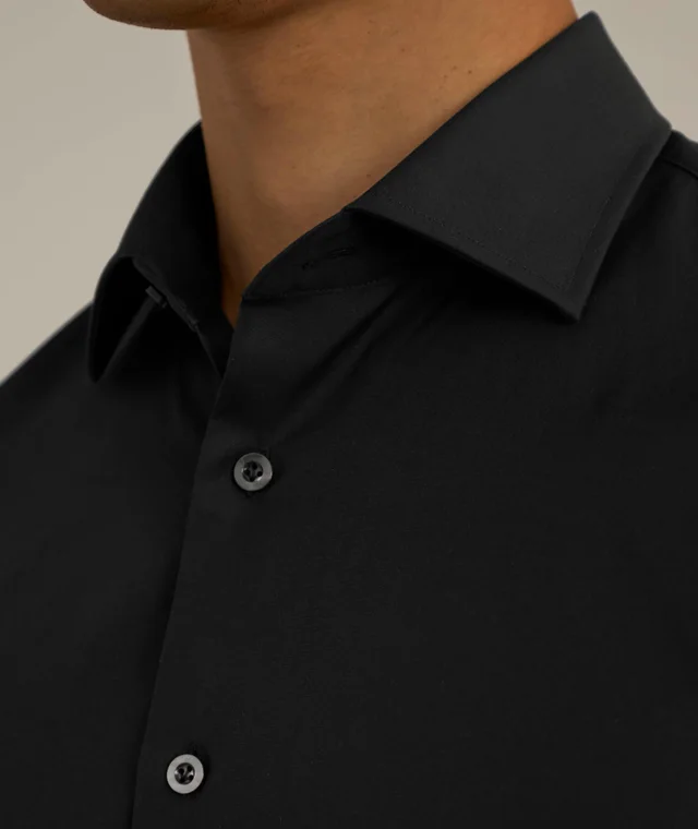 Harold Cotton Poplin Dress Shirt in Black, photo 4 of 4 from Harry Rosen