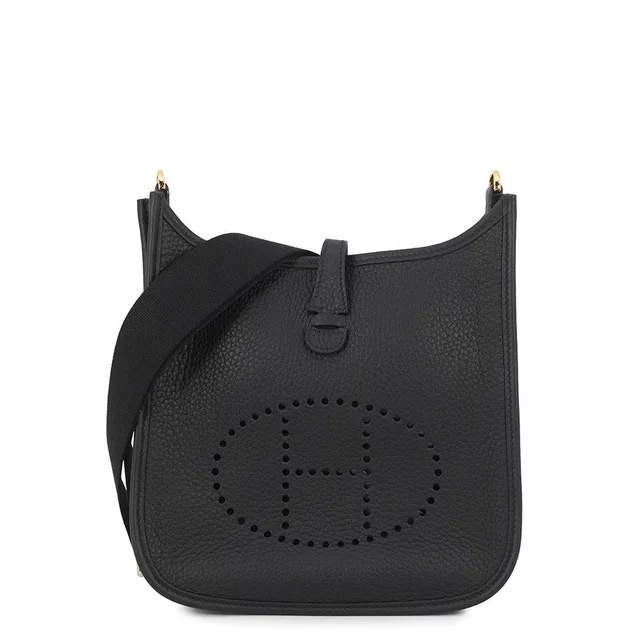 Hermès Evelyne3 Black Taurillon Clemence Size 23 in Black Clemence leather from GALLERY RARE