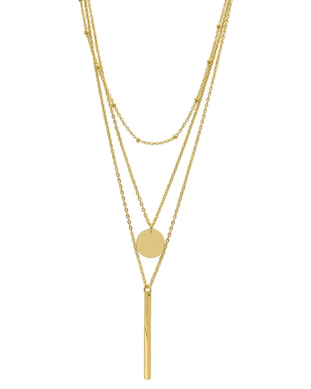 ADORNIA 14K Plated Layered Pendant Necklace Set, image 1 of 1 from Rue La La