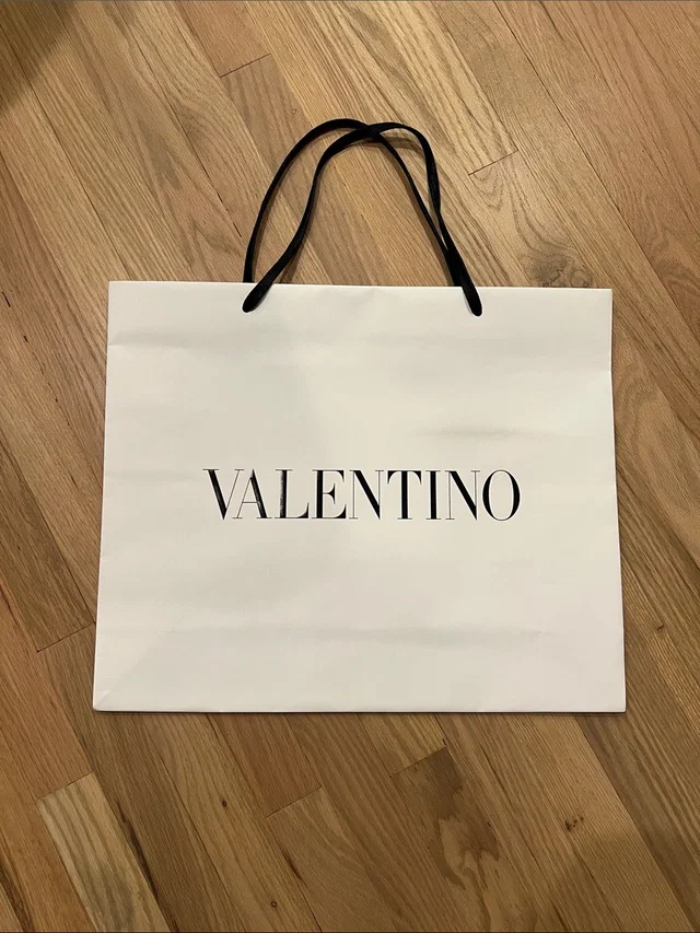 Valentino Garavani White Tote With Black Logo And Ribbon Handles in black|white from Poshmark
