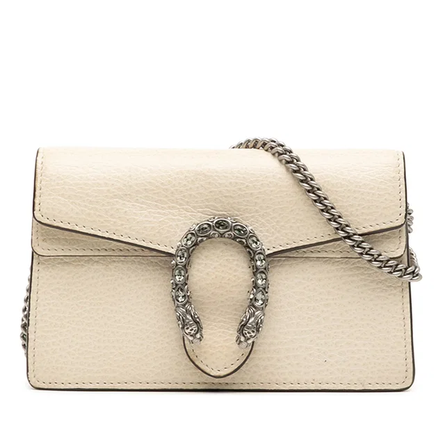 Beige Gucci Mini Dionysus Leather Crossbody in Beige Leather from Designer Revival