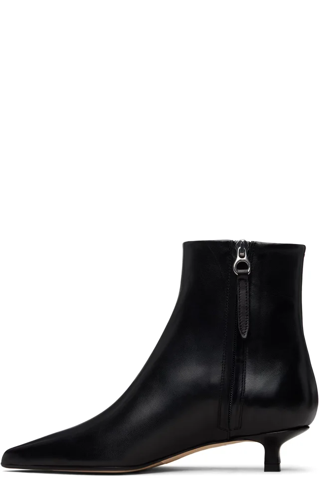 Aeyde Black Sofie Leather Ankle Boots, photo 3 of 3 from SSENSE