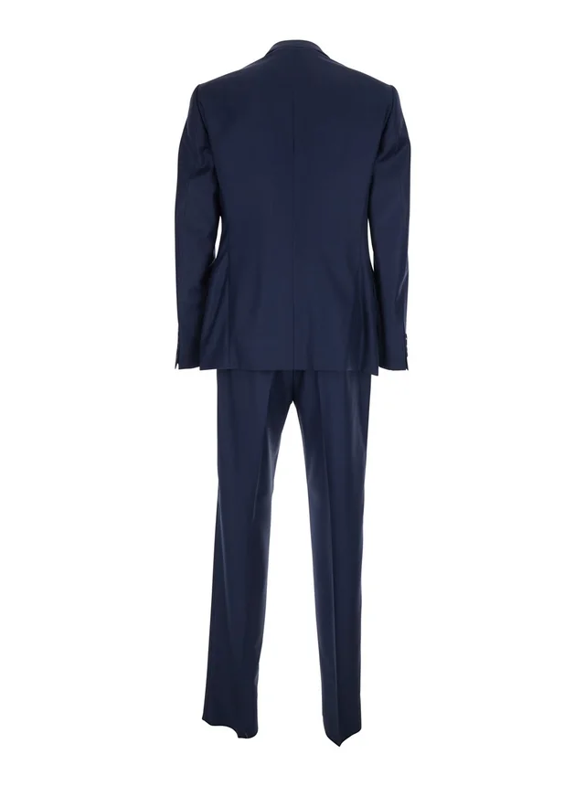 Emporio armani Blue Single-breasted Suit with Notched Revers in Wool for Men in Blue, photo 4 of 6 from Gaudenzi Boutique