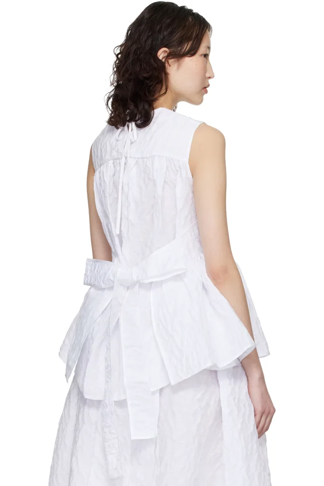 Cecilie Bahnsen White CBea Top, photo 3 of 4 from SSENSE