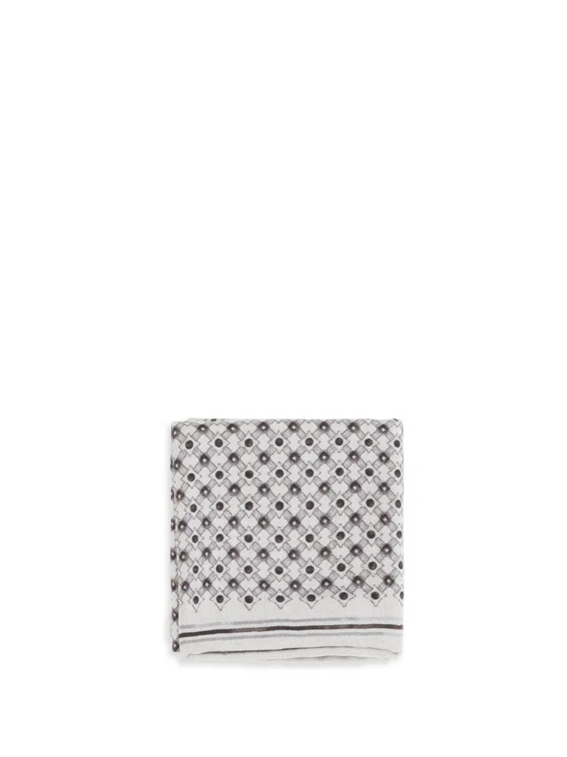 Brunello Cucinelli Geometric Silk Pocket Square — Brown Accessory in Brown Silk from HEWI
