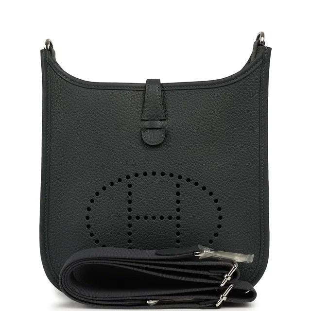 Hermès Evelyne 23 Gris Misty Clemence Palladium Hardware in Grey Clemence leather from Madison Avenue Couture