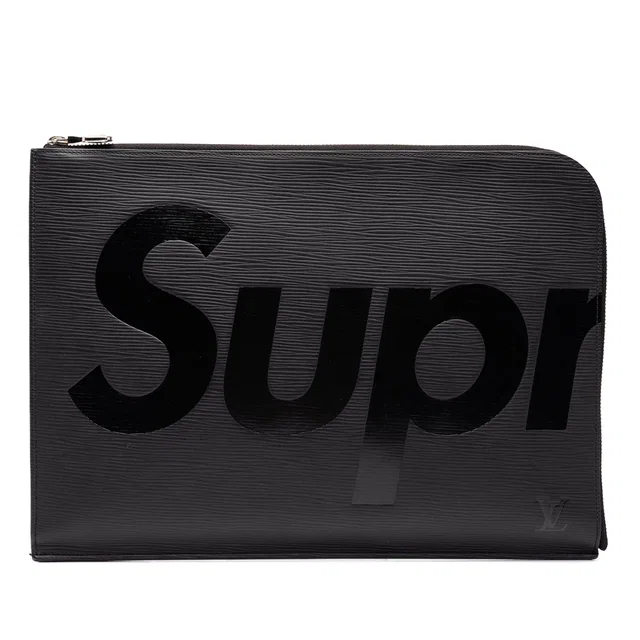 Black Louis Vuitton Supreme Epi Pochette Jour GM Clutch Bag in Black Leather from Designer Revival