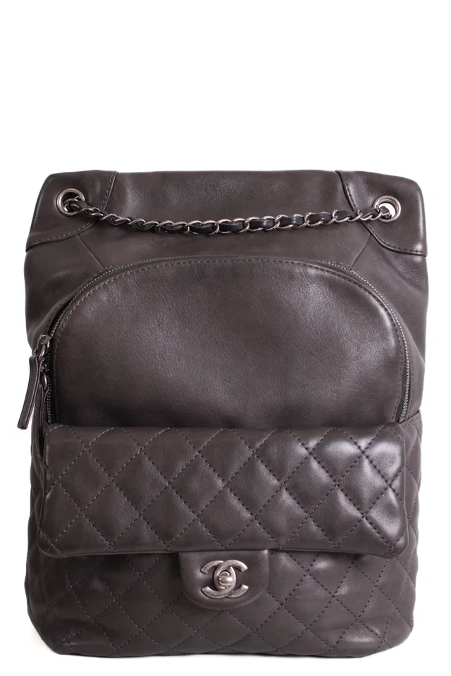 Chanel Backpack Grey in Grey Leather from Luxury Promise