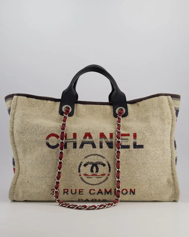 Chanel Blue and Red Medium Deauville Tote in Red from Sellier