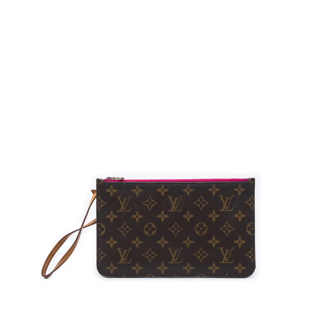Brown Louis Vuitton Monogram Neverfull MM Pouch in Brown Coated canvas from Designer Revival