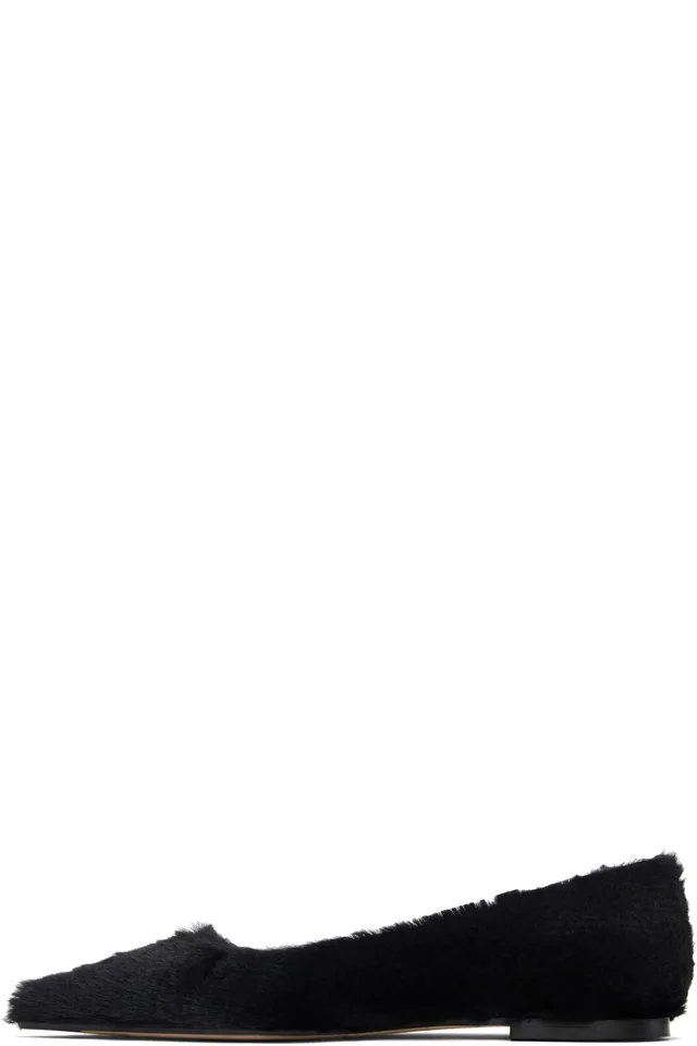 Aeyde Black Cassy Pointed-Toe Ballerina Flats, photo 3 of 3 from SSENSE