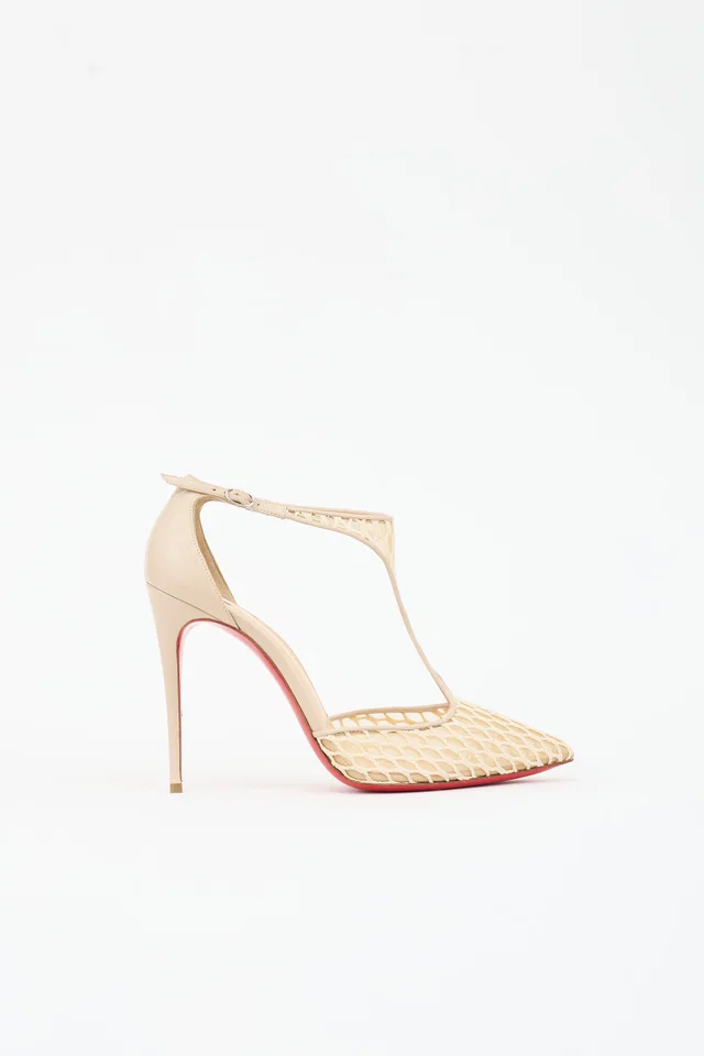 Christian Louboutin Leather & Mesh Salonu Heel in Leather from VSP Consignment