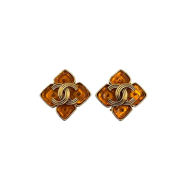 Chanel Vintage Earrings Cocomark Gripoix Accessory 94A from Luxury Promise