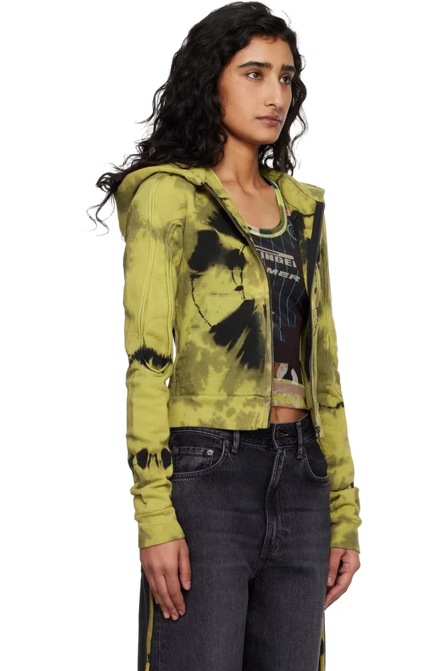 Ottolinger Yellow Sutured Zip Hoodie, photo 2 of 4 from SSENSE