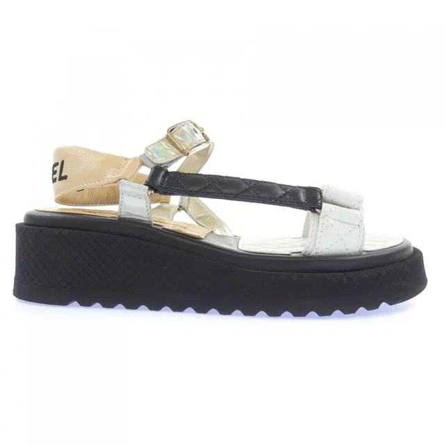Chanel Sandals White in White Lambskin from The Reluxe