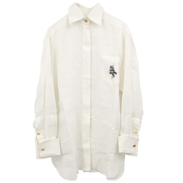Chanel Blouse Shirt White in White from AMORE Vintage Tokyo