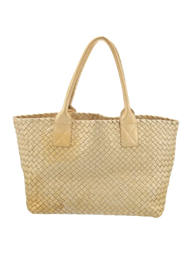 Bottega Veneta Intrecciato Tote Small in yellow Woven leather from The RealReal