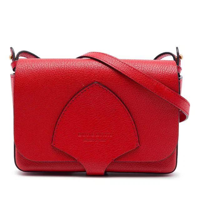 Red Burberry Goatskin Hampshire Crossbody in Red Goatskin from Designer Revival