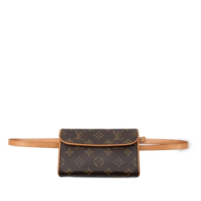Brown Louis Vuitton Monogram Pochette Florentine Belt Bag in Brown Coated canvas from Designer Revival