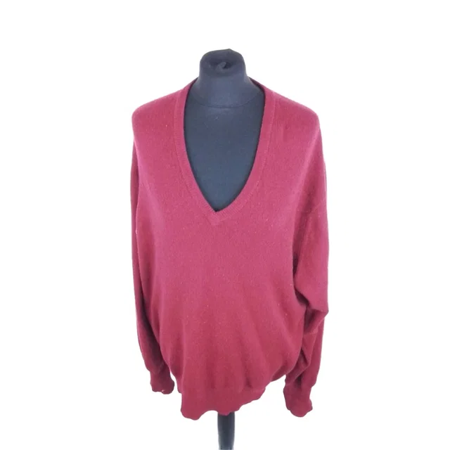 Mulberry V - Neck Jumper Red Size: XL in Red Wool from Oxfam Online Shop