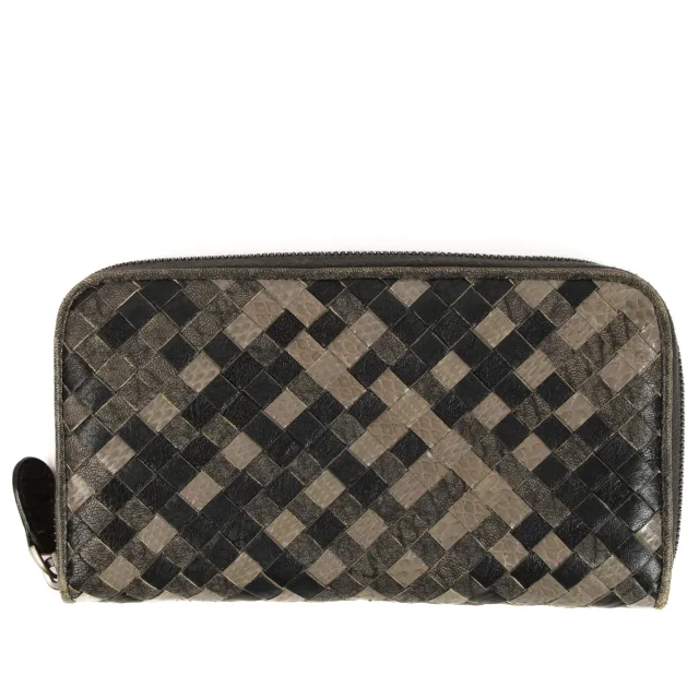 Bottega Veneta Grey Intrecciato Leather Continental Wallet in Grey Woven leather from Labellov, photo 2 of 3